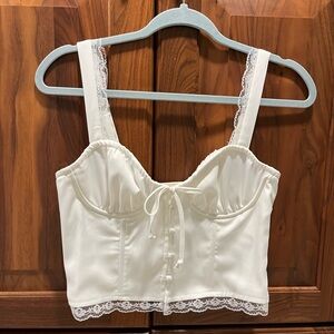 LA Hearts by PacSun Women's Cream satin & lace Corset NWOT sz XS